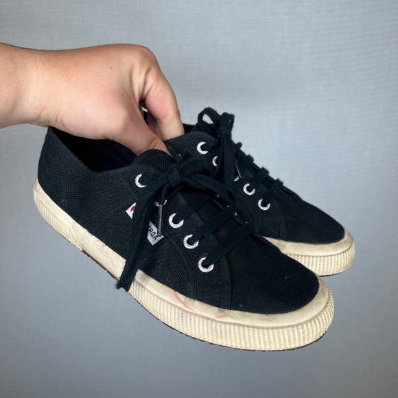 Superga Shoes - Superga 2750 Cotu Classic Black Canvas Low Top Sneakers Womens Size 38 EU 7.5 US